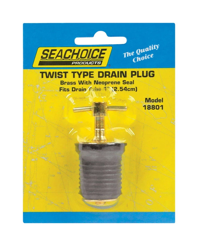 1 Inch Twist-turn Brass Drain Plug With Neoprene Seal