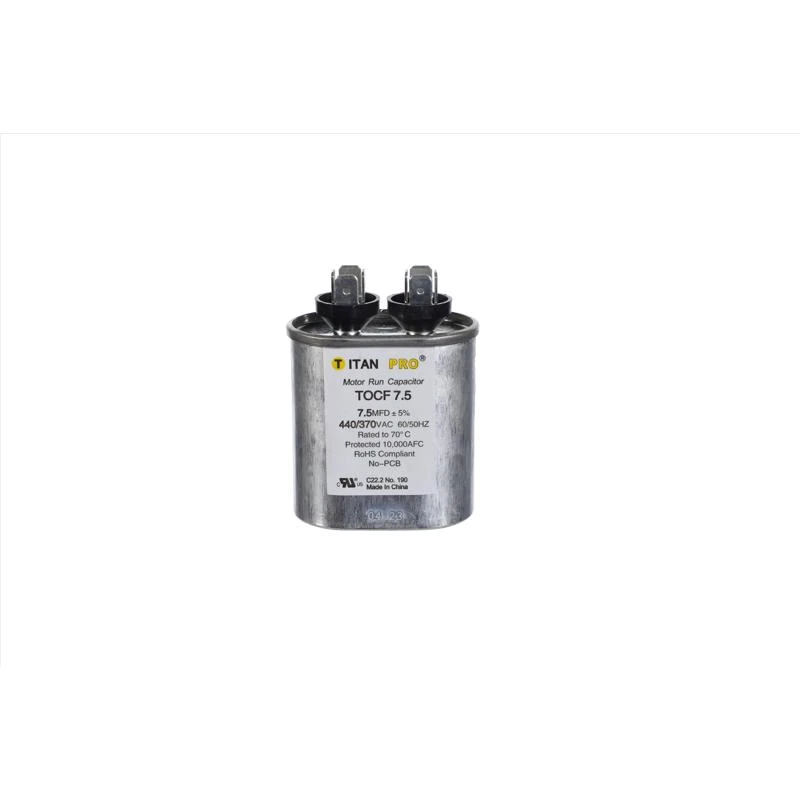 7.5 Mfd 440 Volt Oval Run Capacitor For Hvac Applications