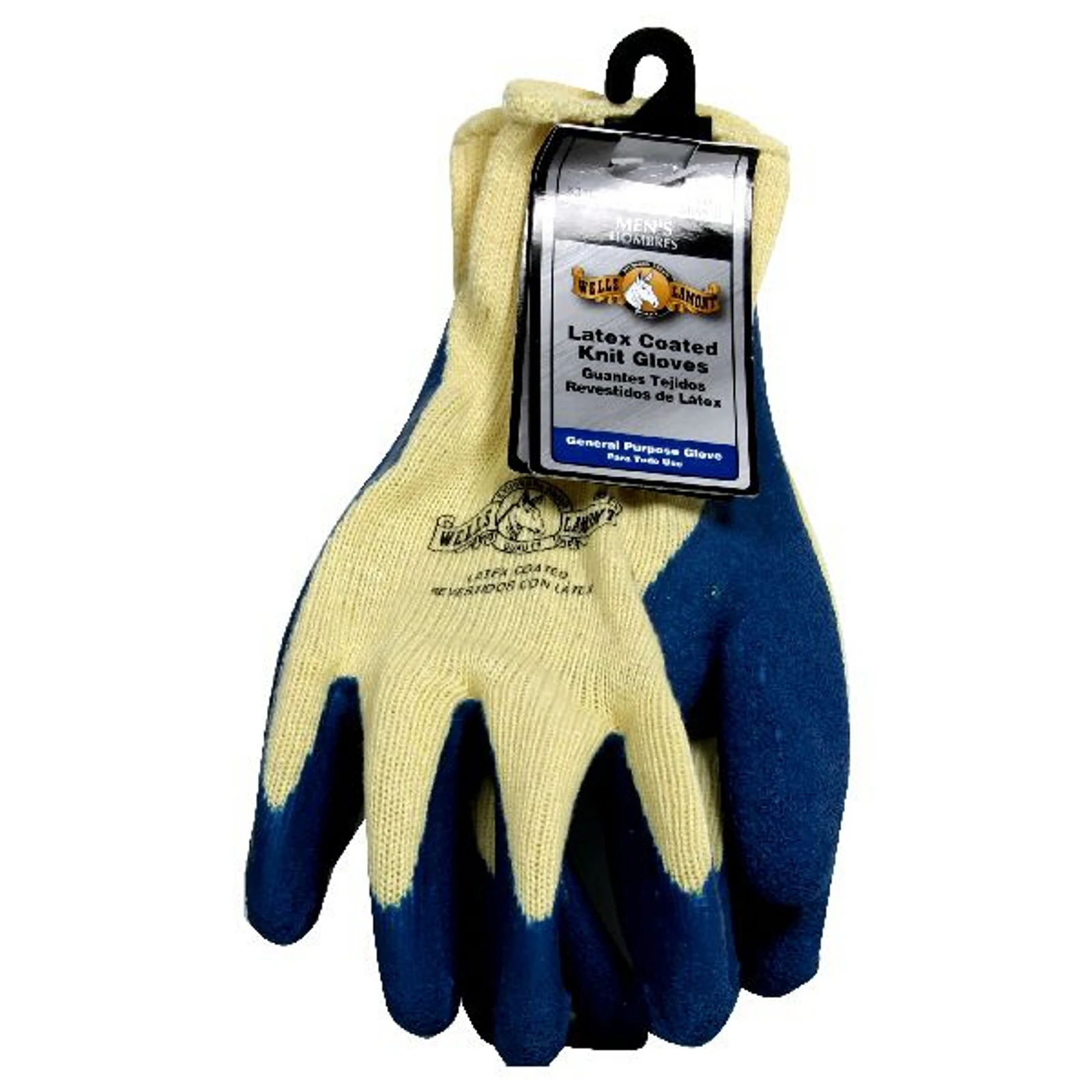 Wells Lamont 533L Large Blue Latex Coated Knit Work Gloves
