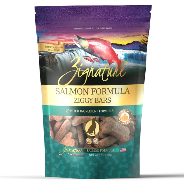 Grain-free Ziggy Bars Salmon Biscuit Dog Treats, 12 Oz - Limited Ingredient Formula