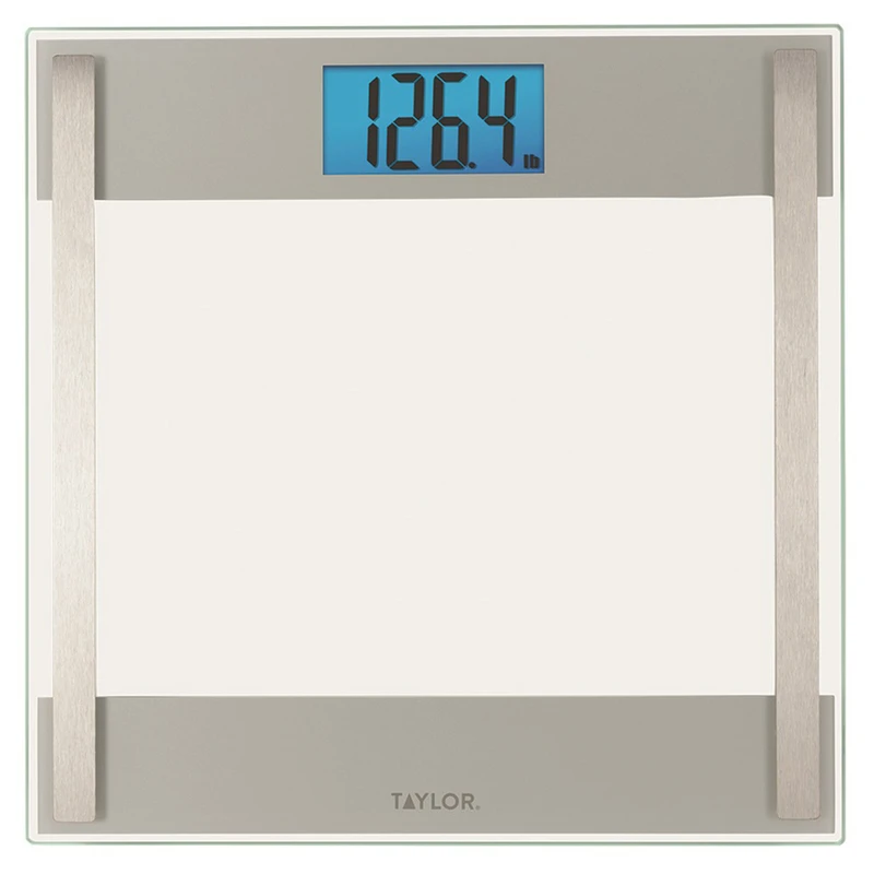 Taylor 400 Lb. Digital Glass Bathroom Scale With Stainless Steel Accents