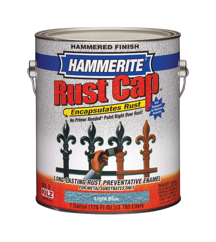 Hammerite Rust Cap Hammered Light Blue Alkyd-based Metal Paint 1 Gallon