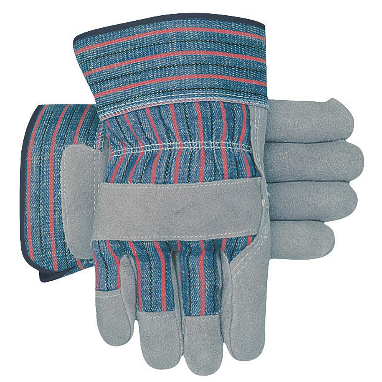 Midwest Quality Gloves Large Suede Leather And Cotton Multicolored Work Gloves