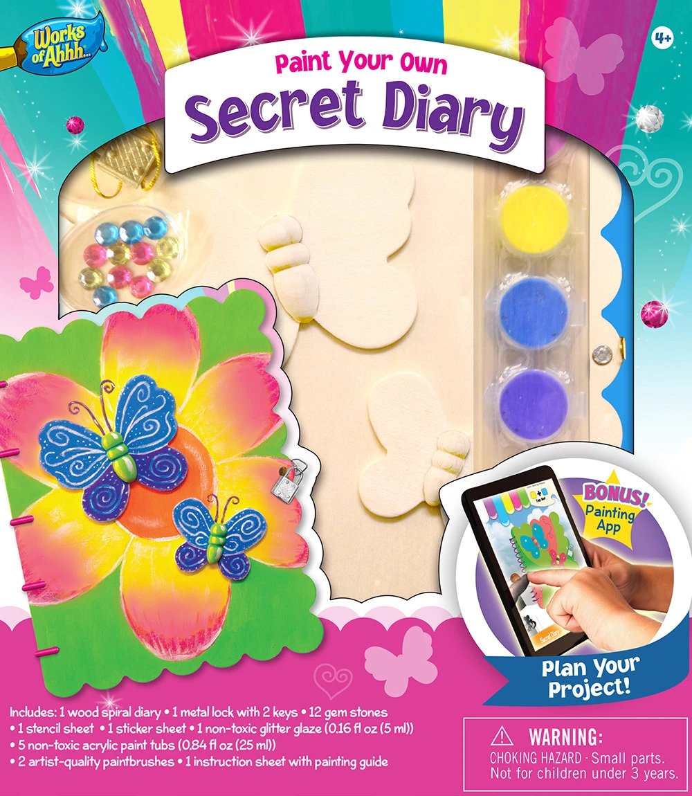 Secret Diary Classic Wood Paint Kit With Mermaid Theme And Keepsake Box