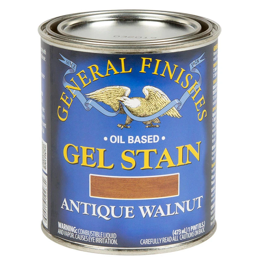 Antique Walnut Gel Stain, Pint - Oil-based Heavy Bodied Stain