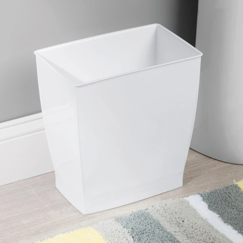 Mono 2.5 Gallon White Plastic Rectangular Wastebasket - Model 64770