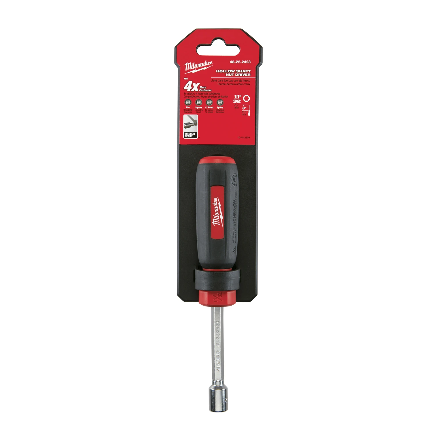 11/32 In. Sae Hollow Shaft Nut Driver 7 In. Length 1 Piece