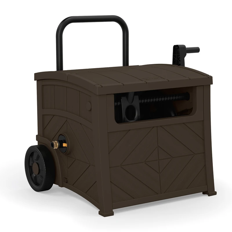 Baywood 150 Ft. Brown Retractable Wheeled Hideaway Hose Reel With Smart Trak
