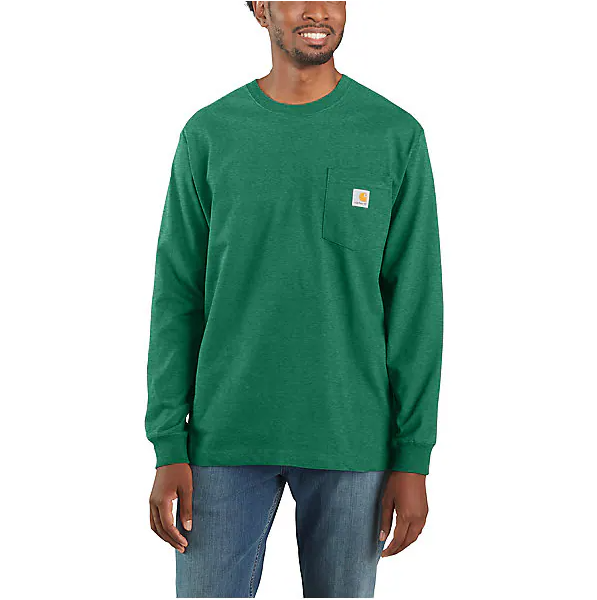 Loose Fit Heavyweight Long-sleeve Pocket T-shirt, North Woods Heather, 3xl
