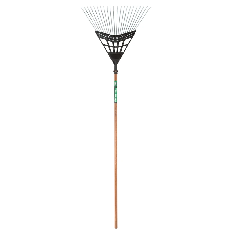 65 In. Steel Rake With 22 Tines And Wood Handle