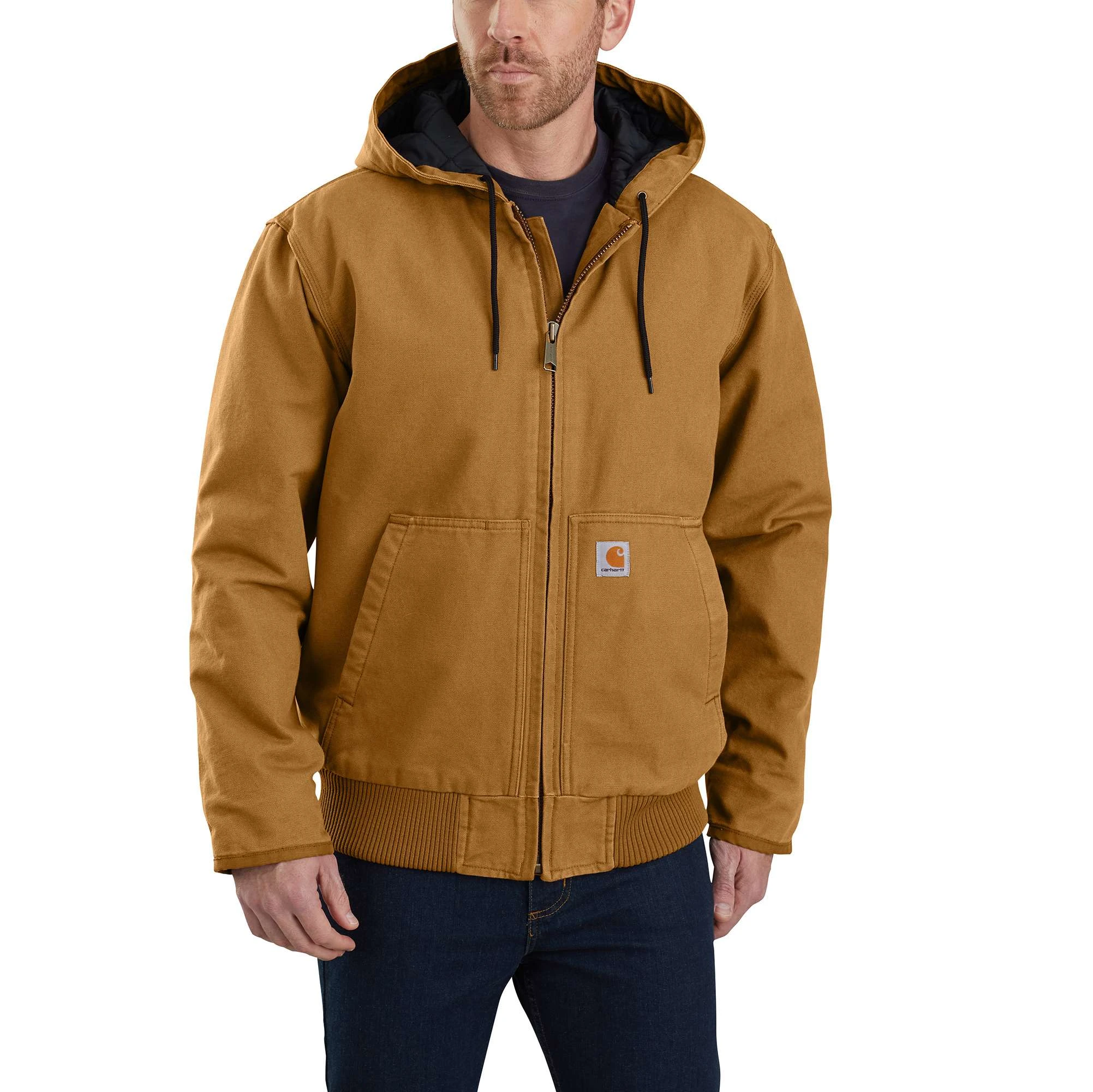 Men's 2xl Loose Fit Washed Duck Insulated Active Jac - Brown
