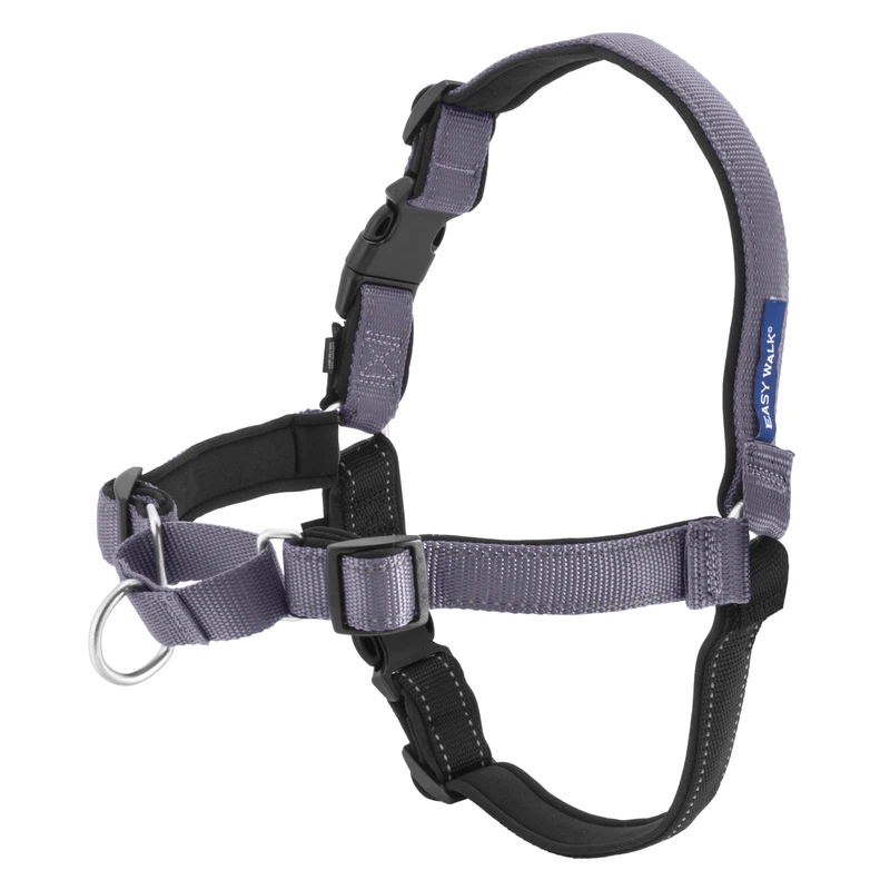 Deluxe Easy Walk Dog Harness - Medium/large - Steel Gray Nylon