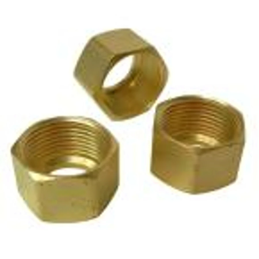 Brass Compression Nut less Insert (5/8 Inches)