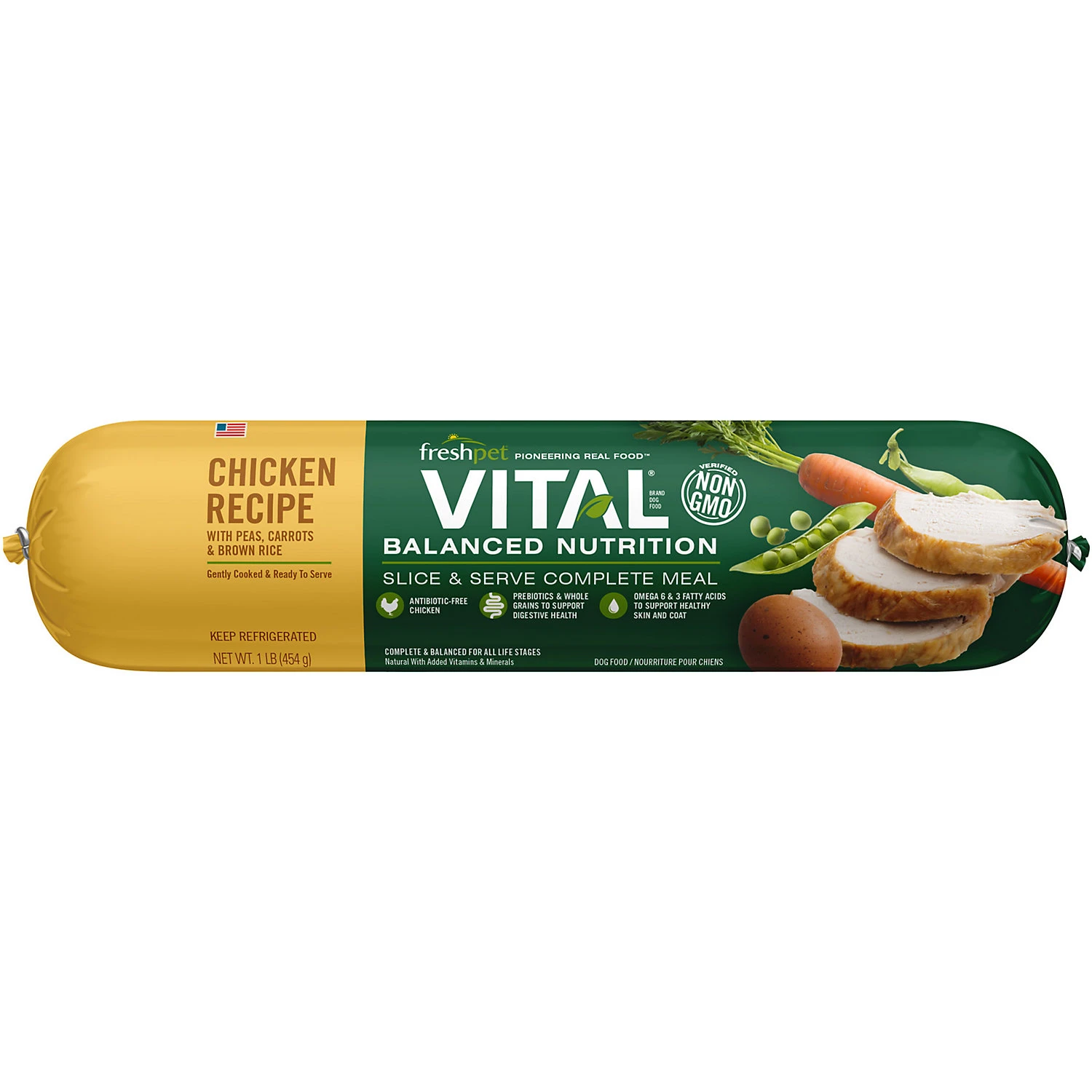 Vital Balanced Nutrition Chicken Recipe With Peas, Carrots & Brown Rice, 2 Lb
