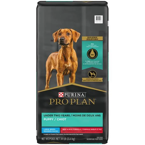 Purina Pro Plan Beef & Rice Large Breed Puppy, 34lb