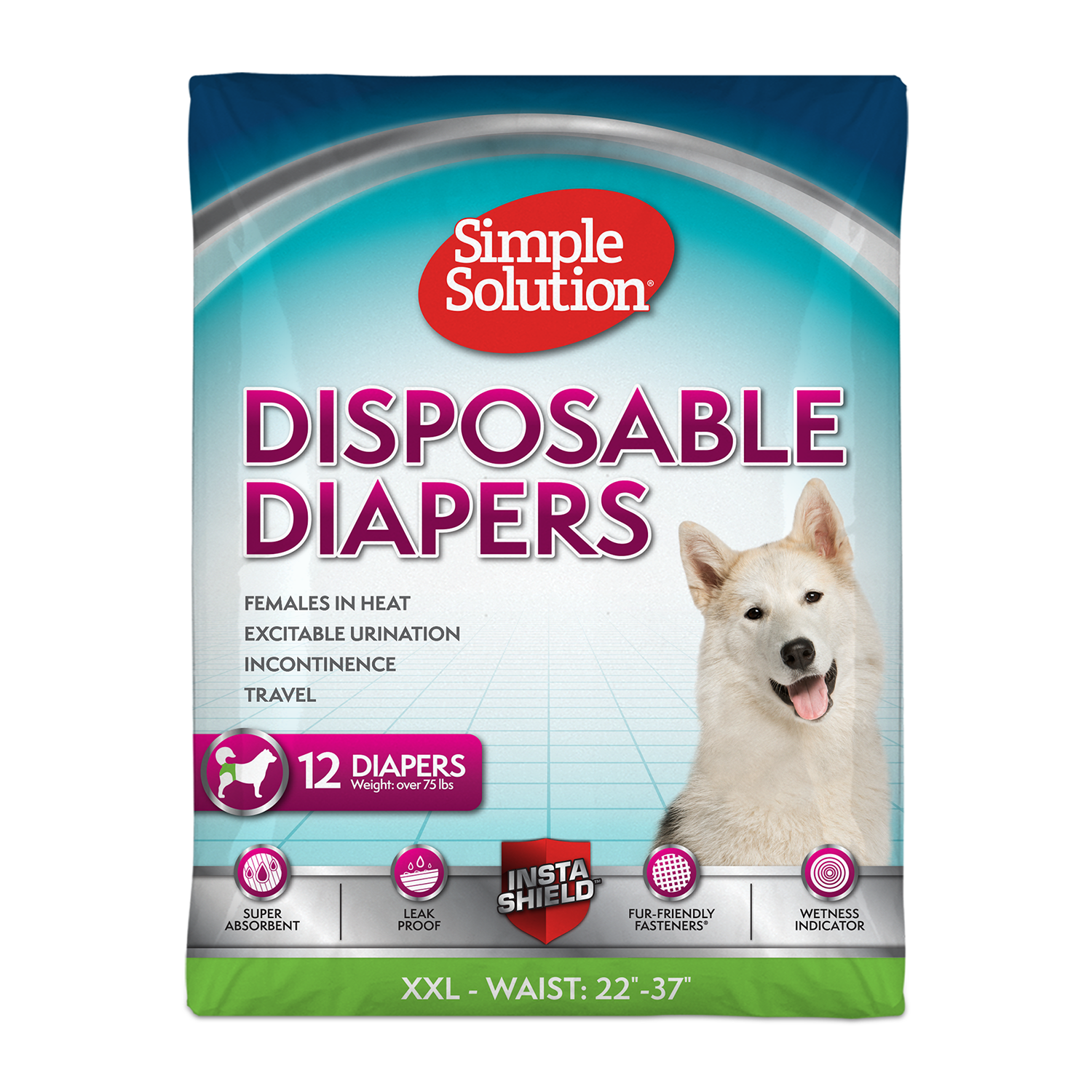 Simple Solution 2XL Disposable Diapers 12pk