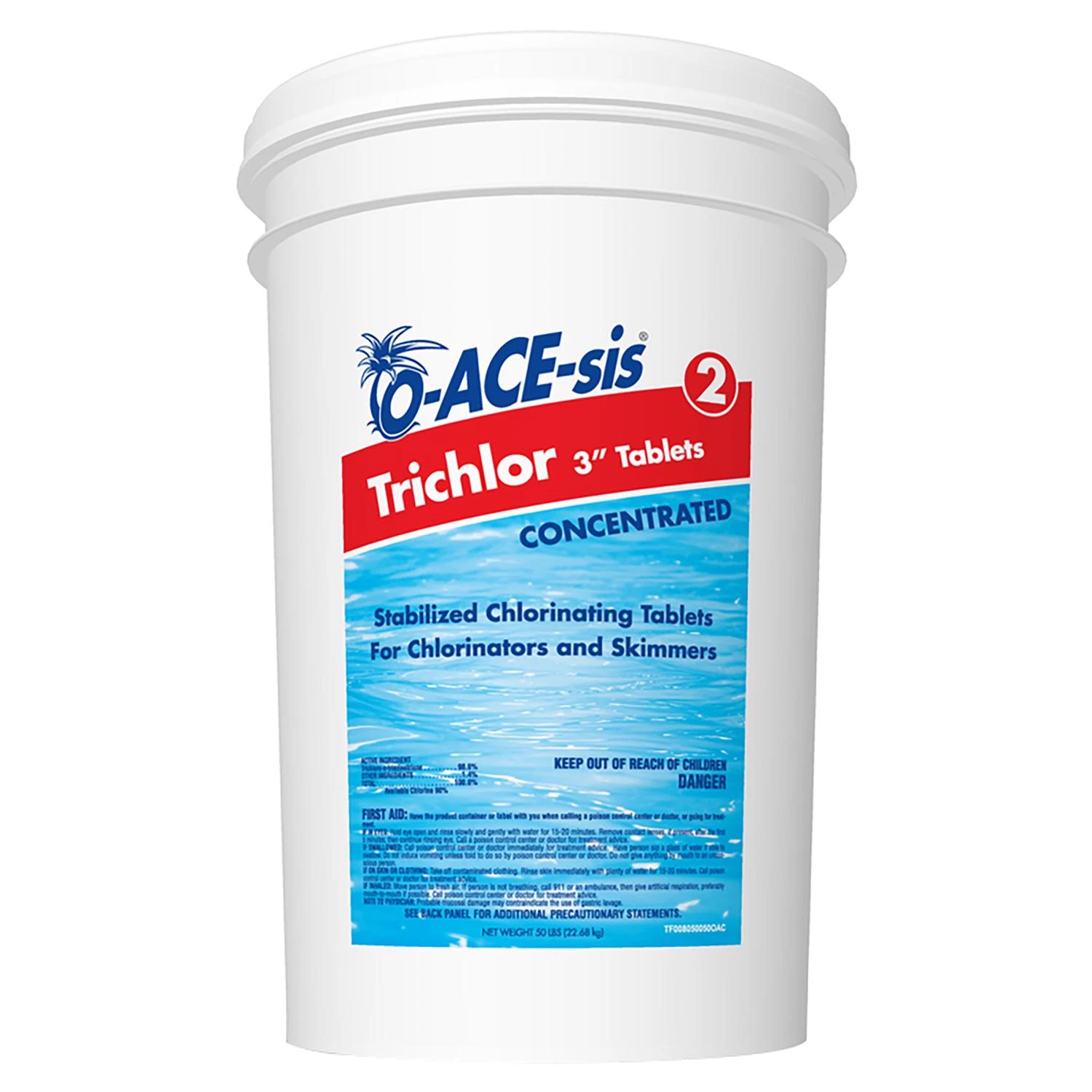O-ace-sis Chlorinating Tablet Trichlor 50 Lb - Stabilized Pool Sanitizer