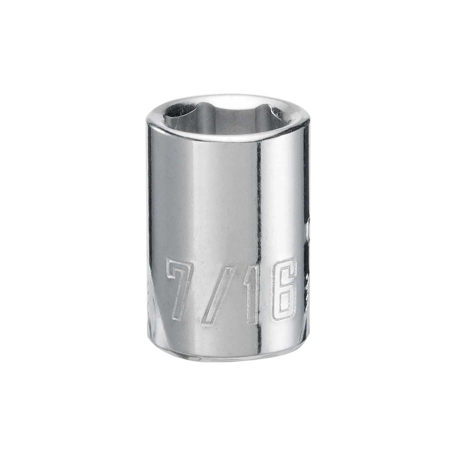 7/16 In. X 3/8 In. Drive Sae 6 Point Shallow Socket - 1 Piece