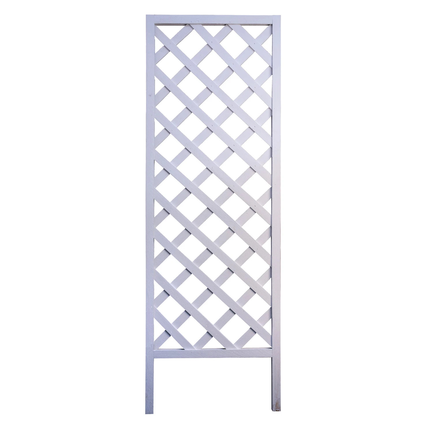 72 In. H White Wood Diamond Framed Trellis For Outdoor Use