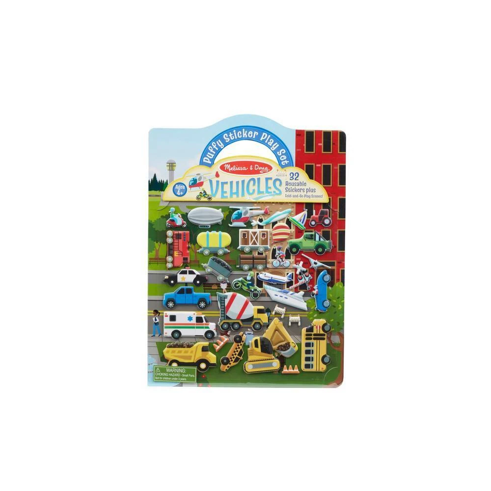 Vehicles Puffy Sticker Play Set With Double-sided Background