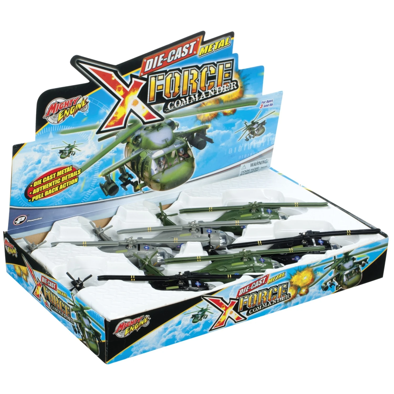 X-force Commander Helicopter Die Cast Assorted 6 Piece Set