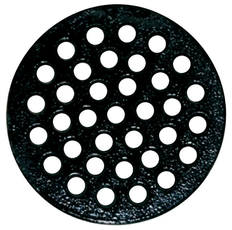 8-7/8 In. Epoxy Coated Black Round Cast Iron Floor Drain Strainer