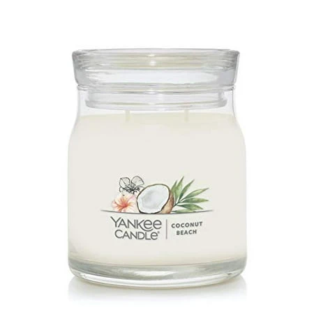 Glass Candle Jar with Single Wick, Coconut Scent, 13 Ounce Capacity