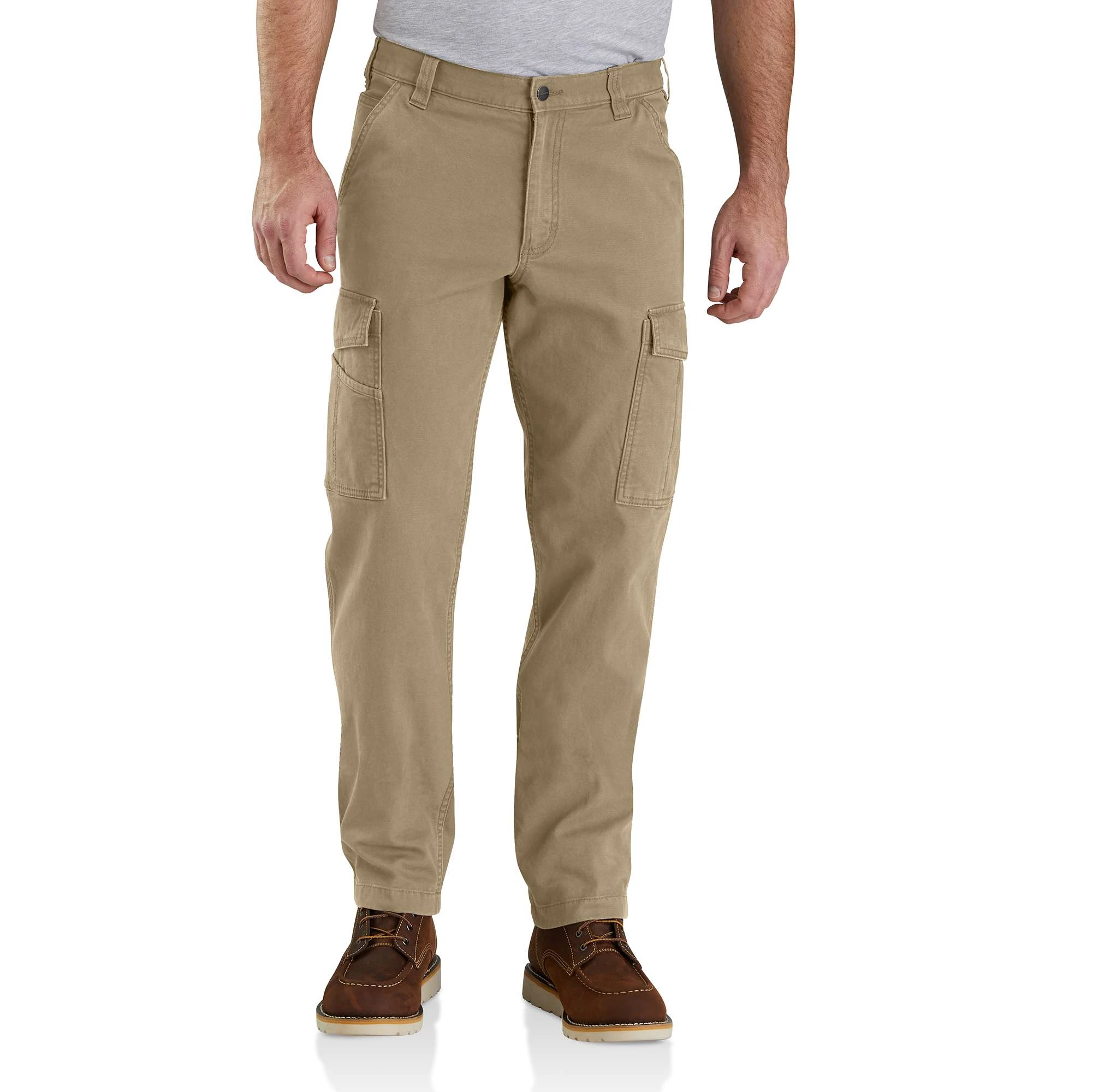 Men's Rugged Flex Relaxed Fit Canvas Cargo Work Pant - Dark Khaki - W30