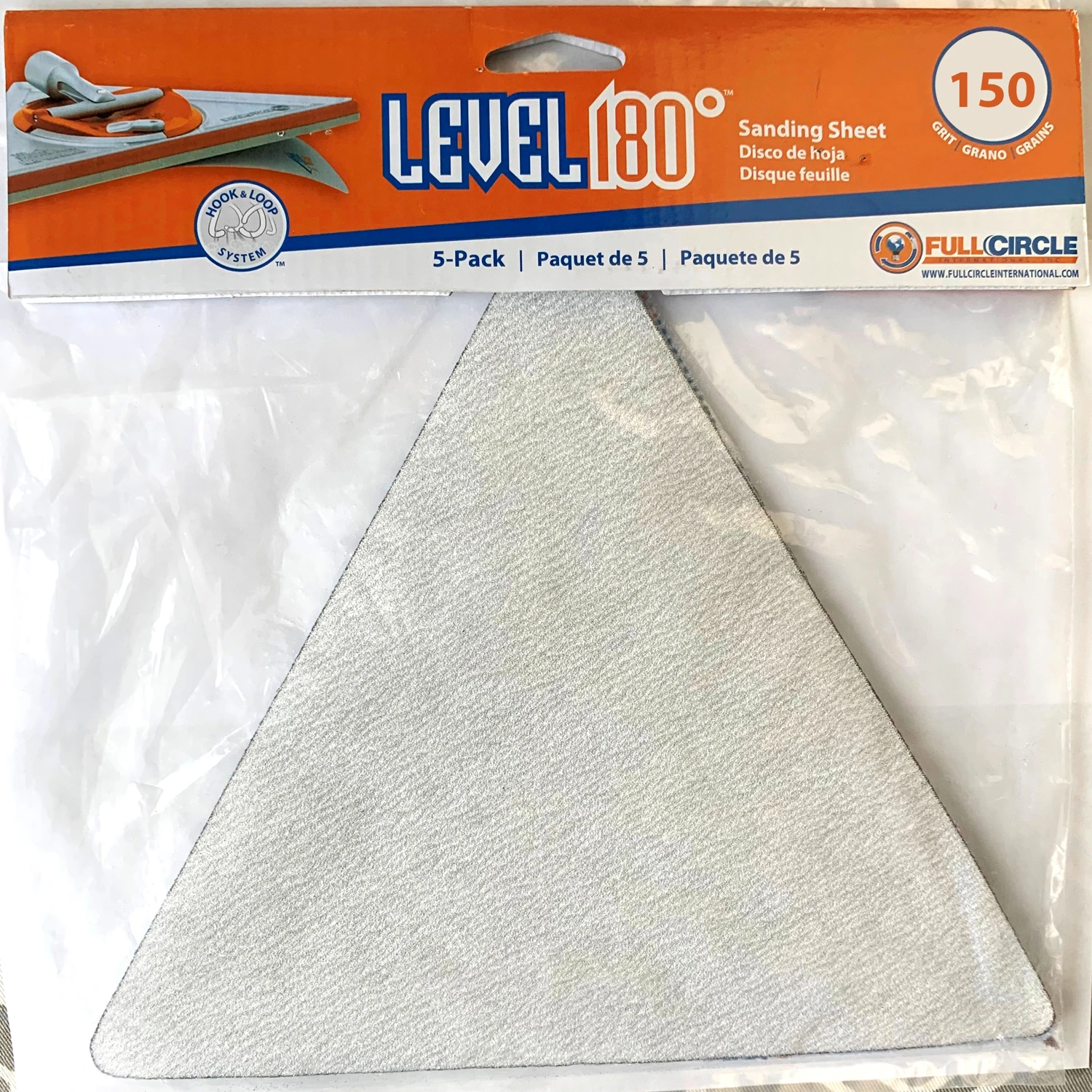 Full Circle International Inc. TG150 Level180 Sandpaper Triangles 150 Grit 5.