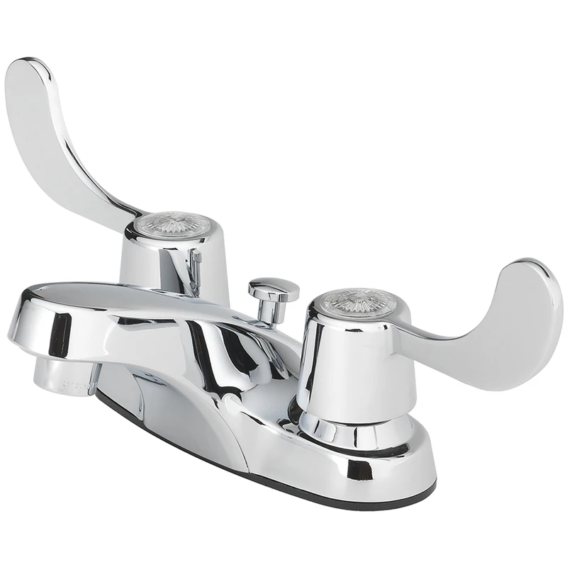 Chrome Two-handle Bathroom Sink Faucet 4 In. Low Arc Design