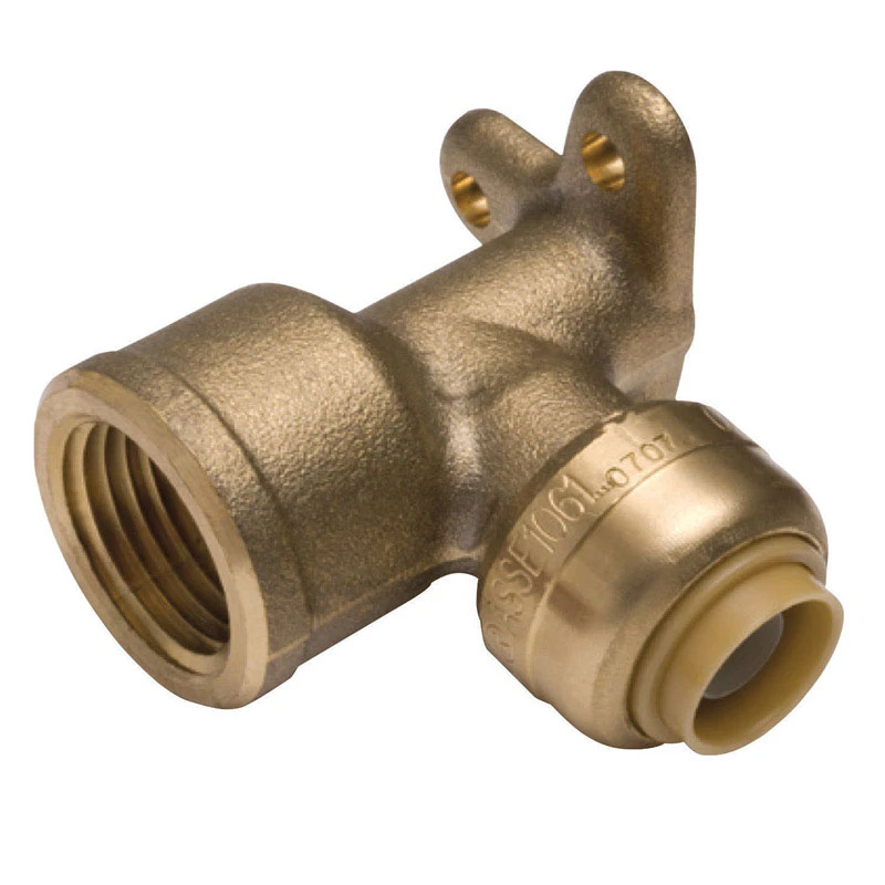 3/8 In. Push X 1/2 In. D Fpt Brass Drop Ear Elbow