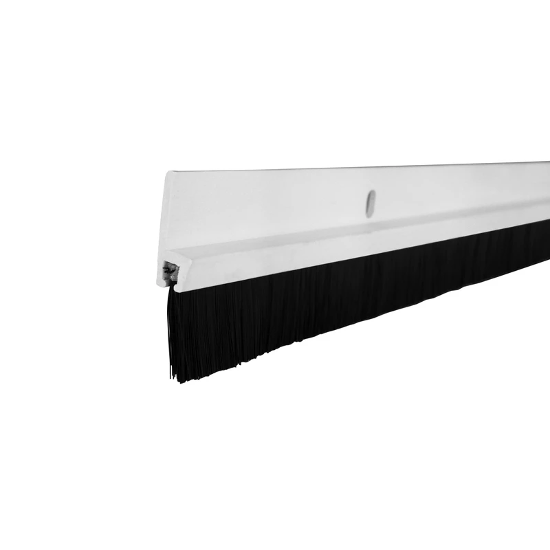 White Plastic Door Sweep 36 In. Self-adhesive With Nylon Brush