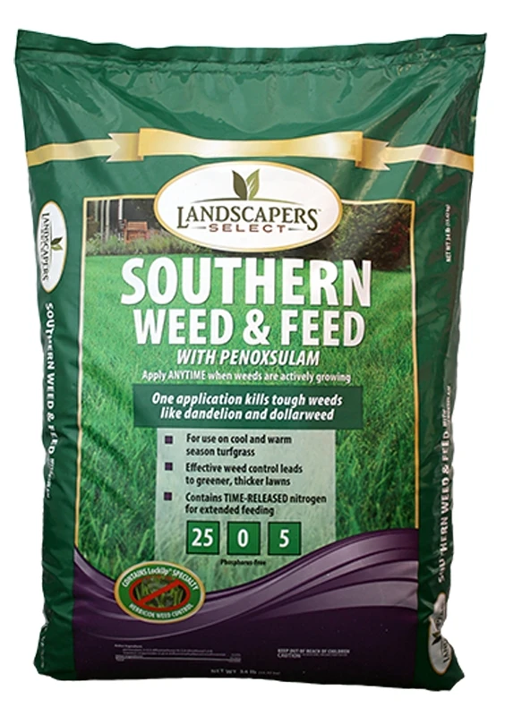 902731 Weed And Feed Fertilizer, 34 Lb Granular, 25-0-5 N-p-k Ratio