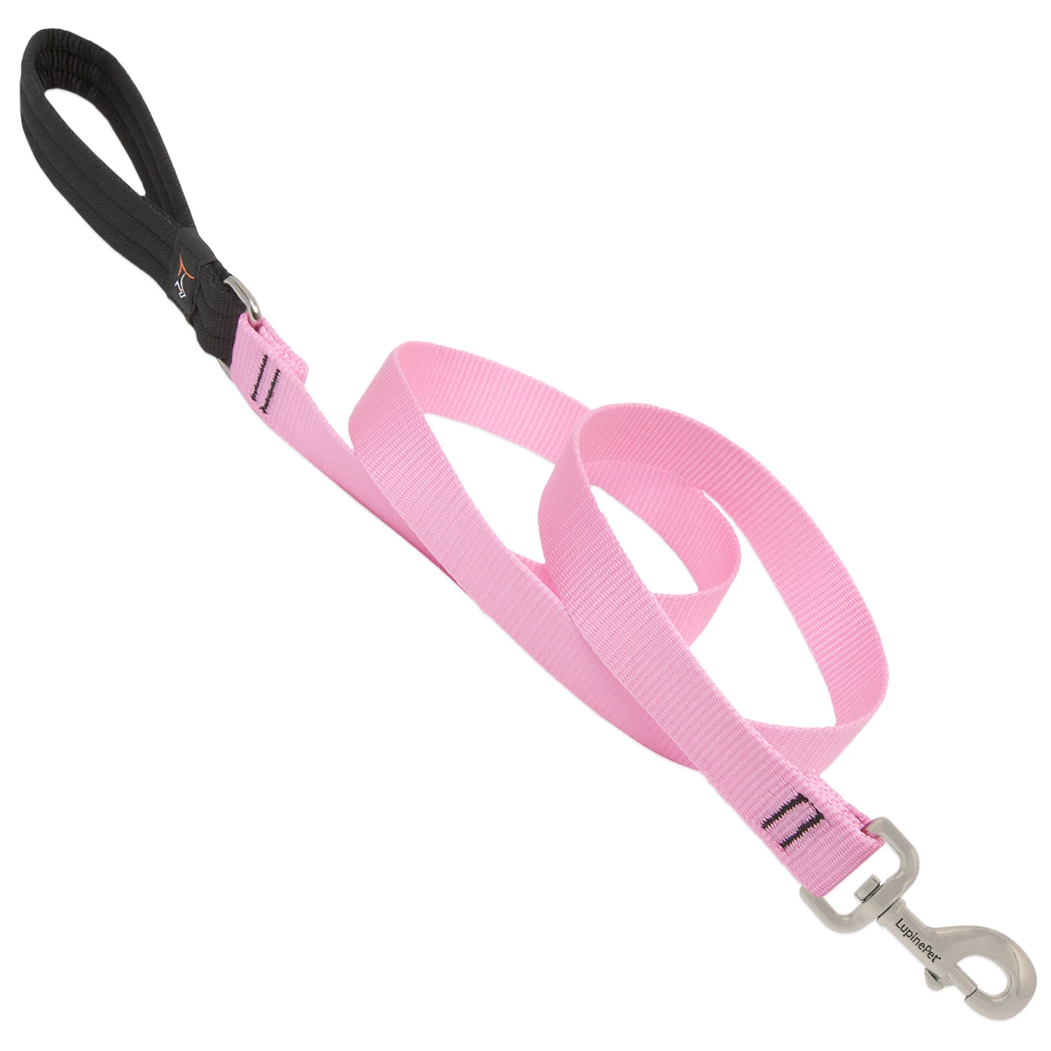 Lupine Pet Basic Solids Pink Nylon Dog Leash 6ft X 1in