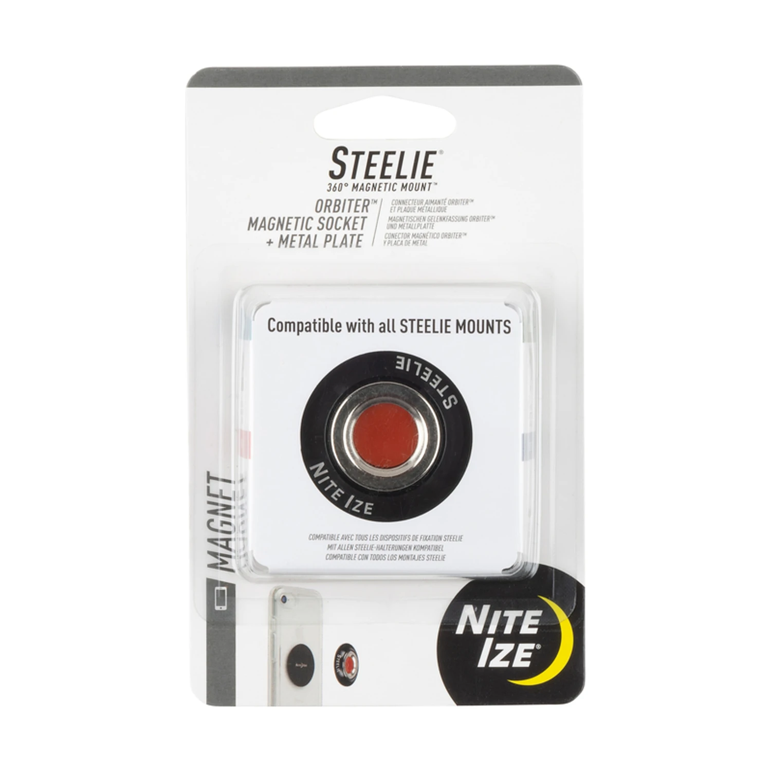 Black Ultra Strong Magnetic Socket And Metal Plate For Mobile Devices - Model Sto-01-r7