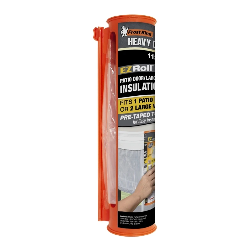 EZ Roll Patio Door Insulation Film with Dispenser, 84 Inches by 112 Inches