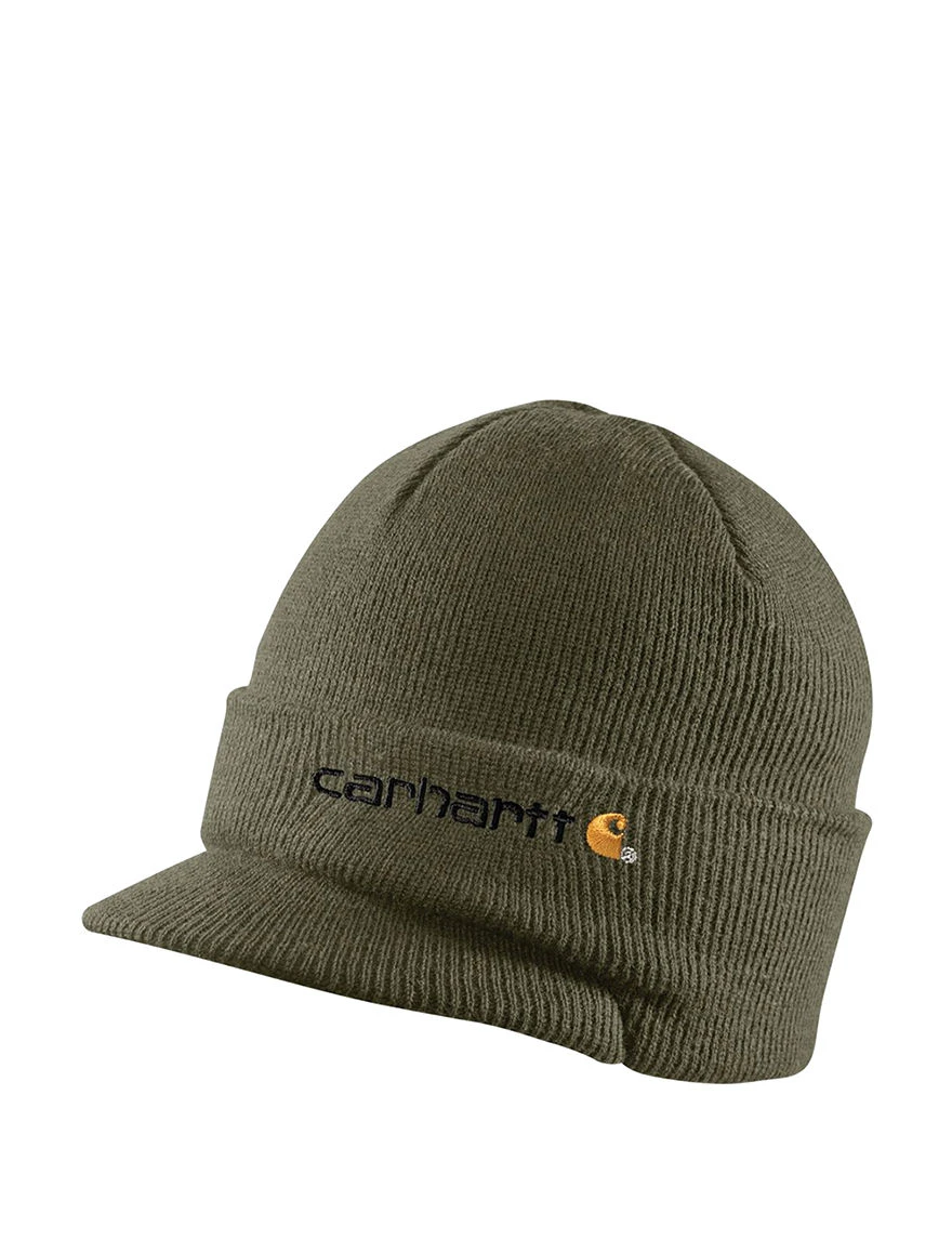 Men's Knit Hat With Visor - One Size - Navy Color
