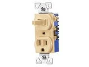274v-box 15a 125v Ivory Combination Toggle Switch & Outlet