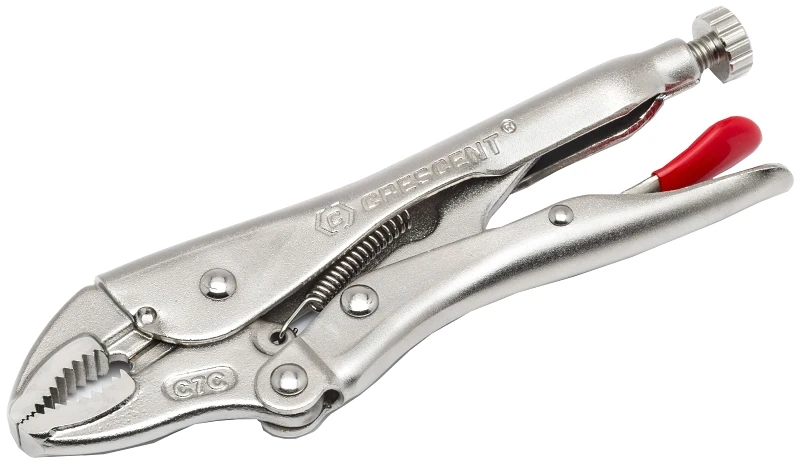 7 In. Alloy Steel Curved Locking Pliers With Wire Cutter, Model C7cvn-08, 1 Pk