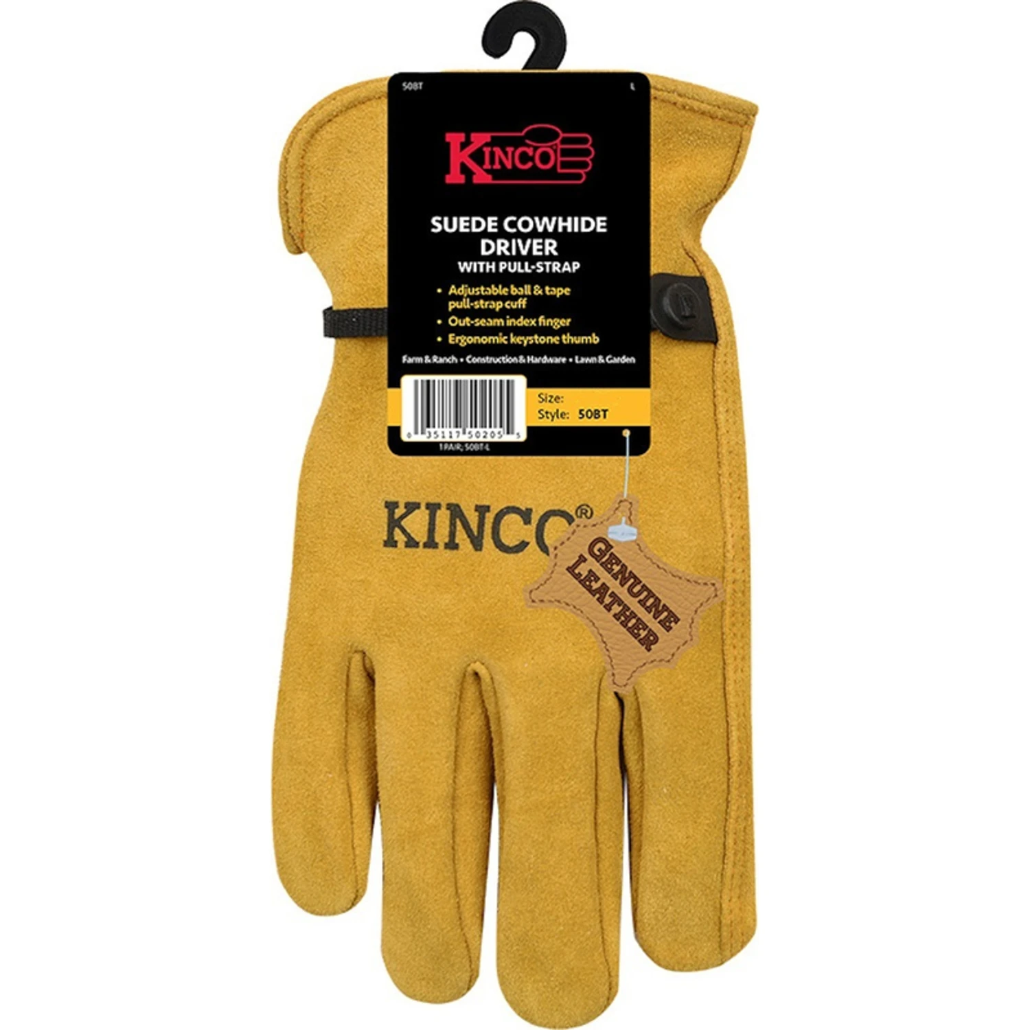 Men's Indoor/outdoor Driver Gloves Gold Suede Cowhide Xl Model 50bt-xl