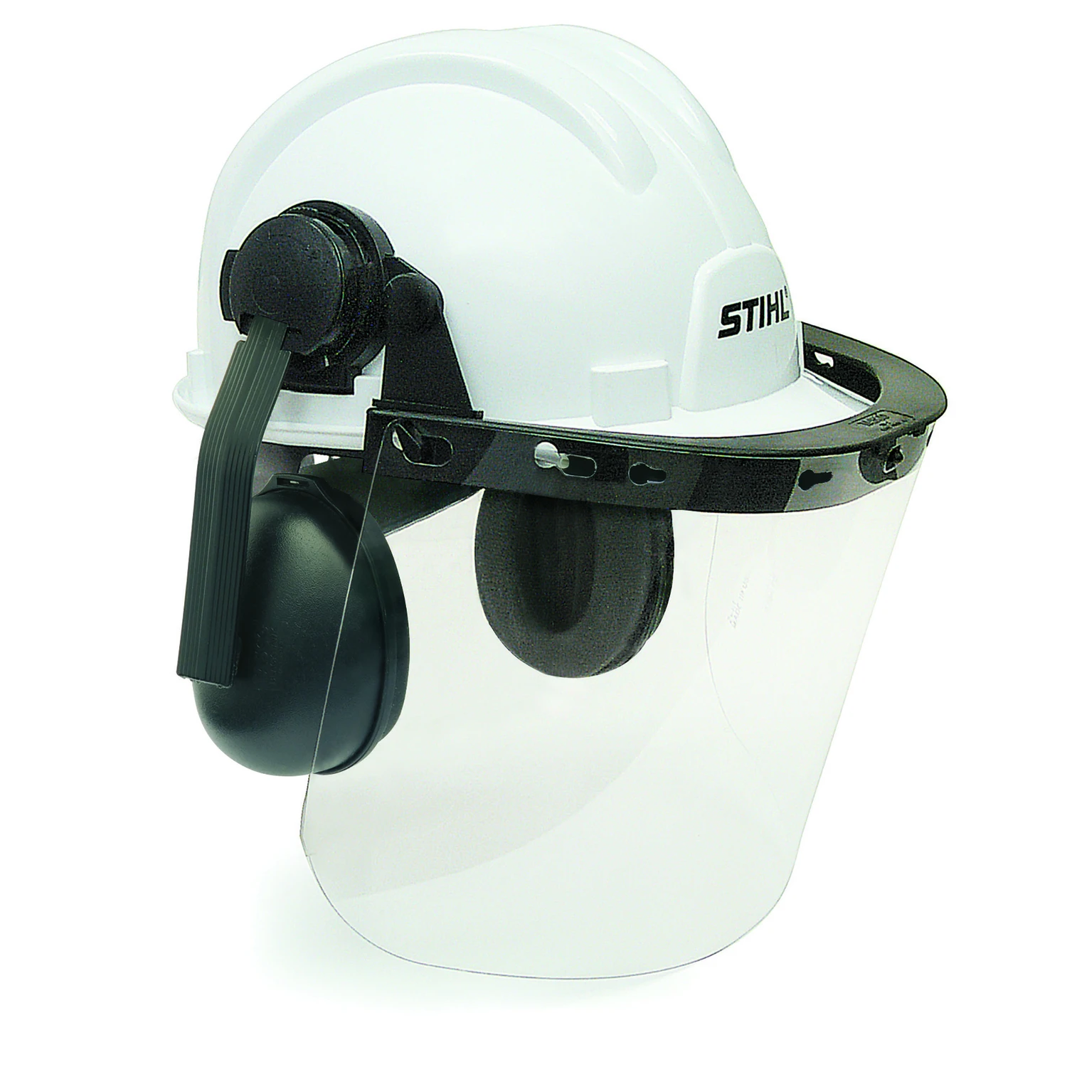 Construction Hard Hat System With Full Face Shield And Hearing Protection