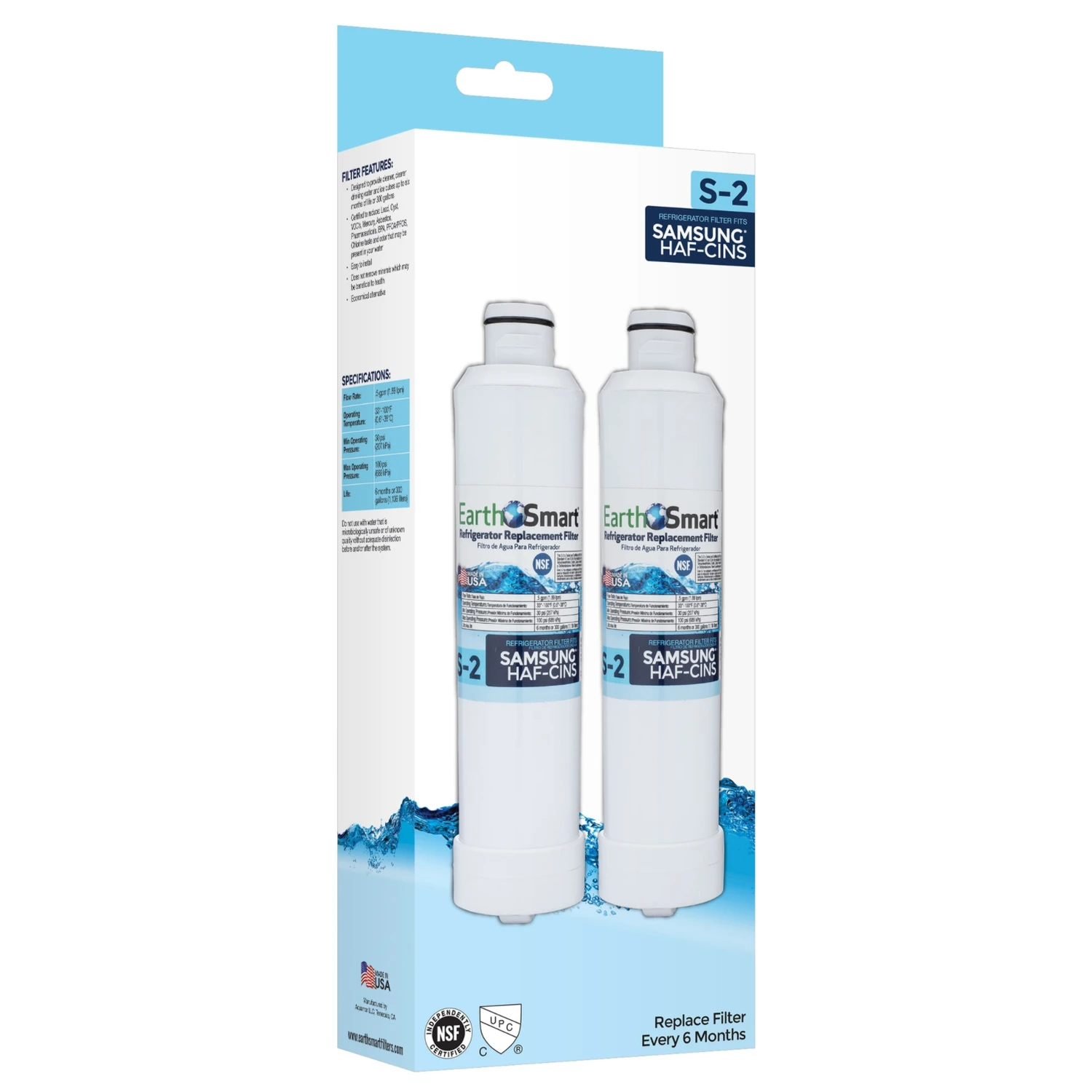 S-2 Refrigerator Replacement Filter For Samsung Hafcin - 300 Gallon Capacity