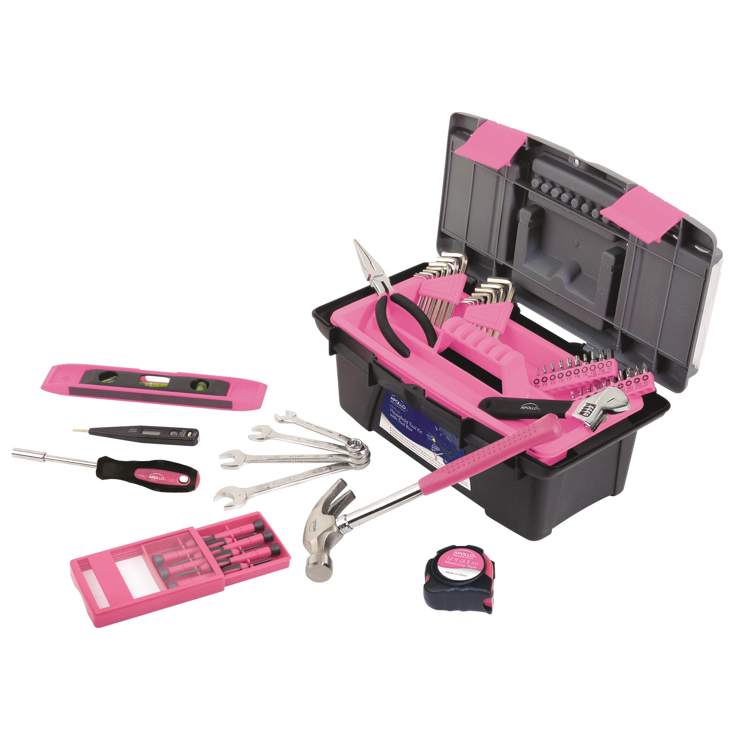 Tools 53-piece Household Tool Set In Pink With Tool Box