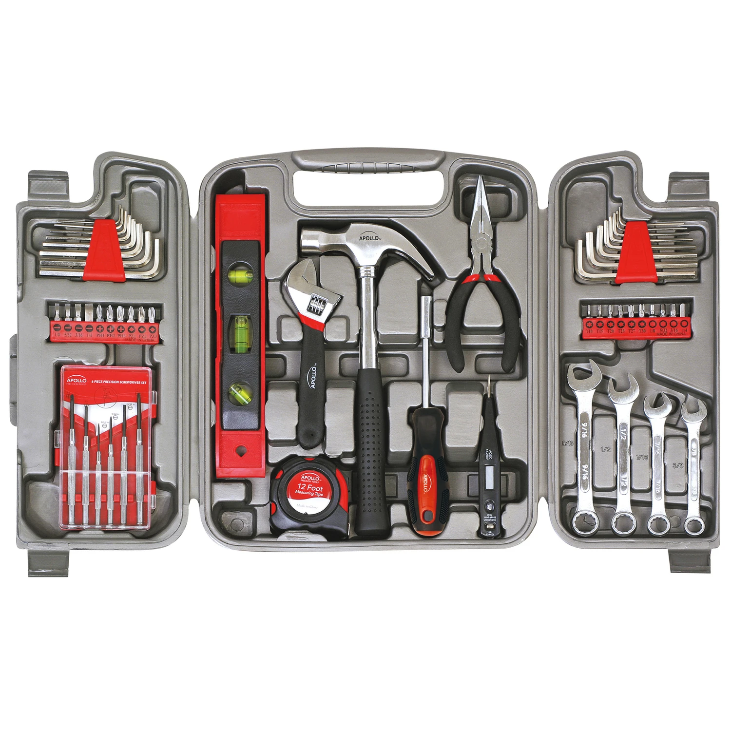 53 Piece Household Tool Kit With Screwdrivers, Pliers, And Wrenches