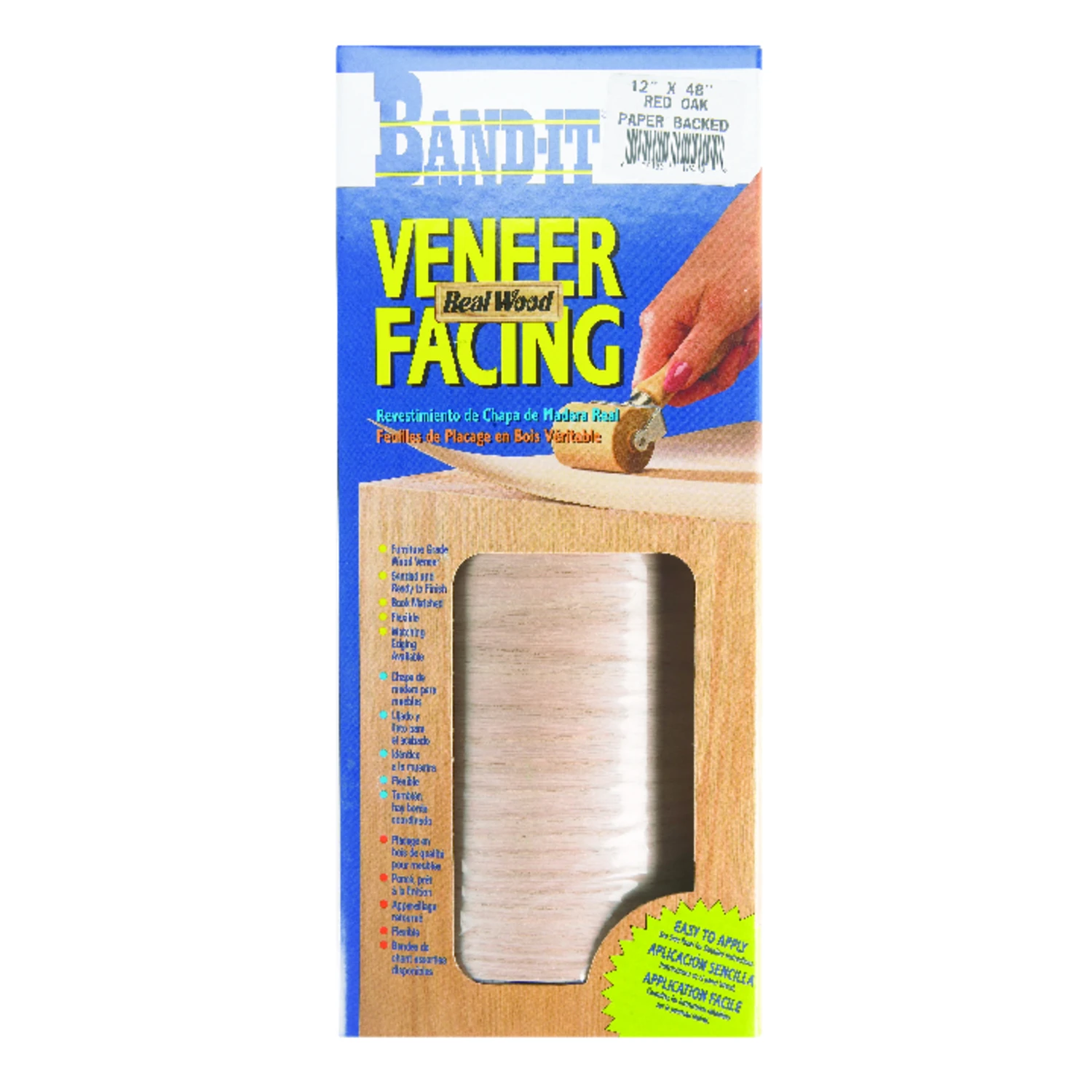 12 In. W X 48 In. L Prefinished Red Oak Wood Veneer Facing