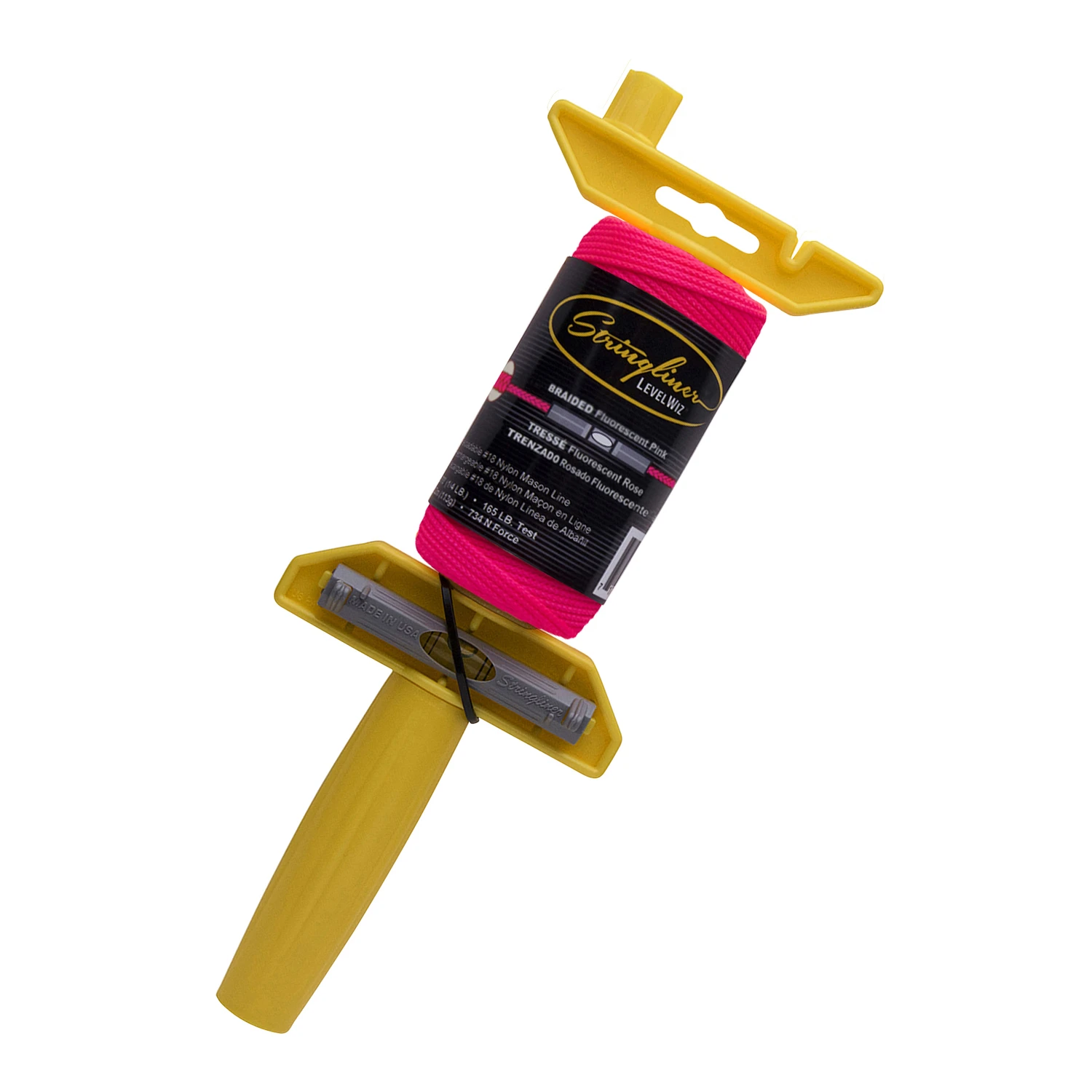 Levelwiz 250 Ft. Fluorescent Pink Braided Nylon Mason Line Reel