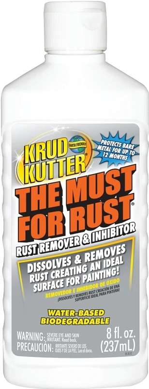 Rust Remover and Inhibitor, 8 Ounce Bottle, Effective Rust Treatment Solution