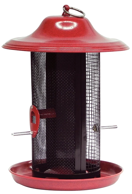 Gray Dual Mesh Seed Feeder, 2.85 Lb Capacity, All Metal Design