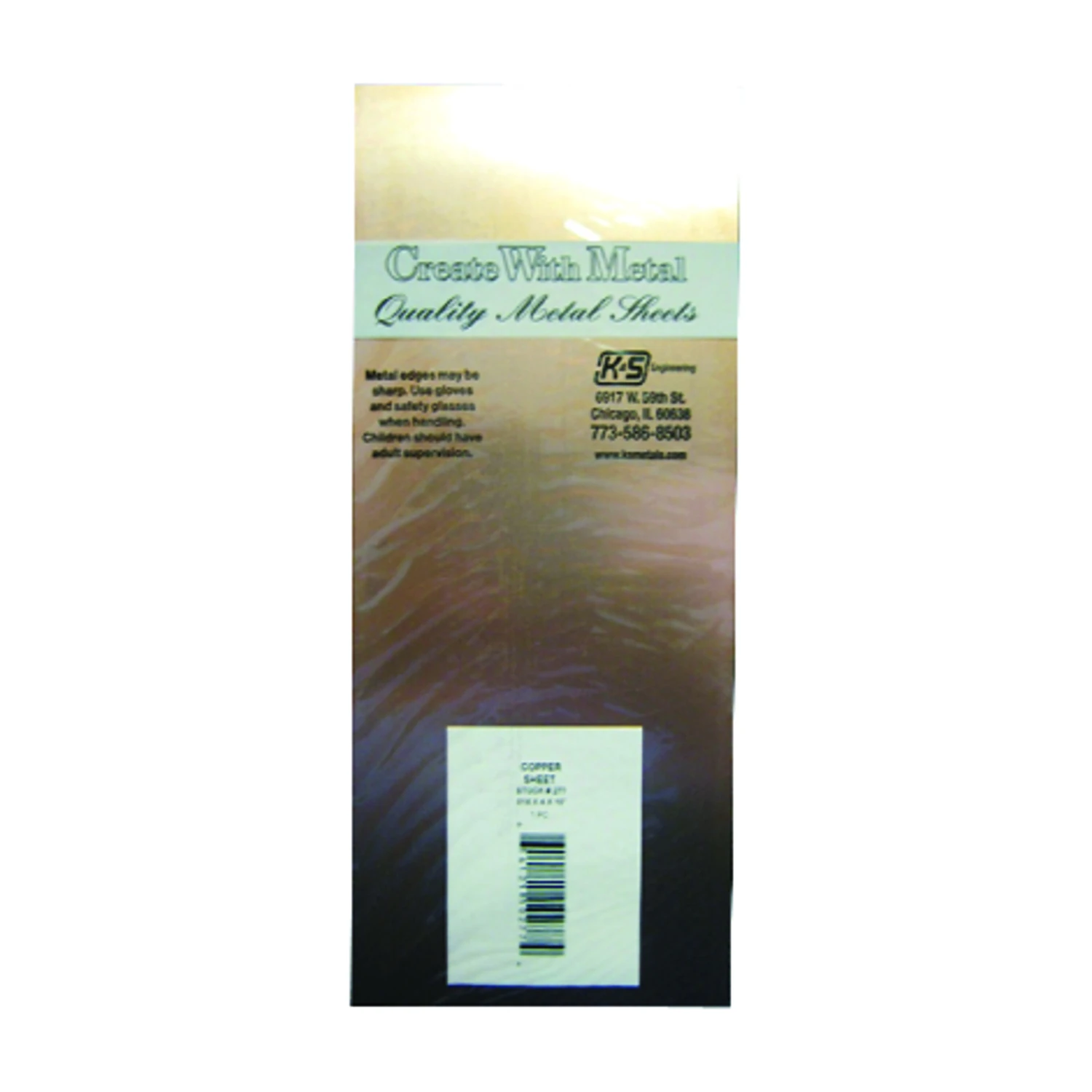 4 In. X 10 In. X 0.016 In. Copper Sheet Metal Stock