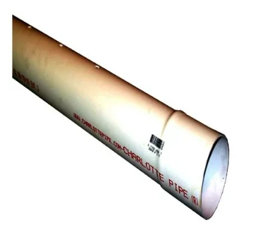 3 In. X 10 Ft. Perforated Pvc Drain And Sewer Pipe, Belled End